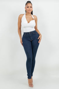 Asymmetric Neck Cut Out Tank Top